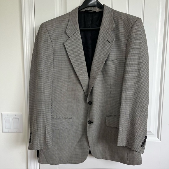 Burberrys Men’s Vintage Houndstooth Jacket Blazer‎ Sport coat Wool 45 - Picture 1 of 6